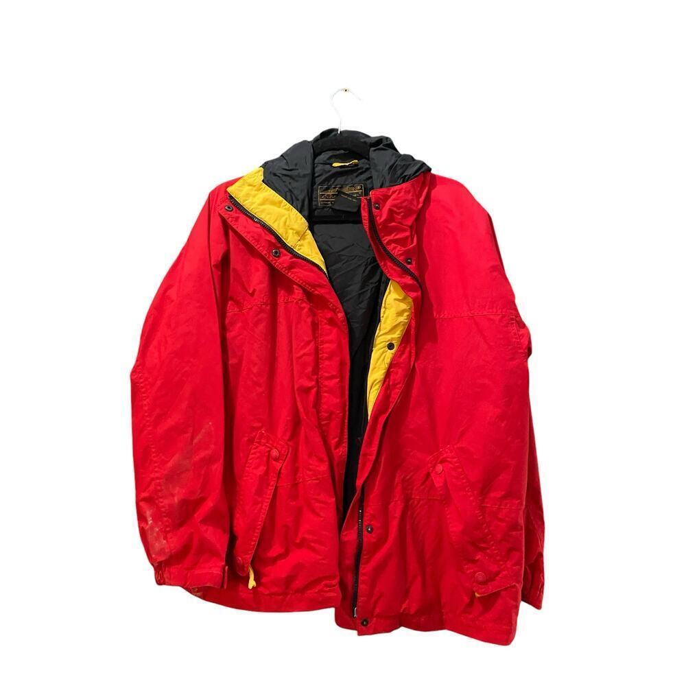 Vintage Eddie Bauer Red Nylon Gor-Tex Full Zip Jacket Size Medium